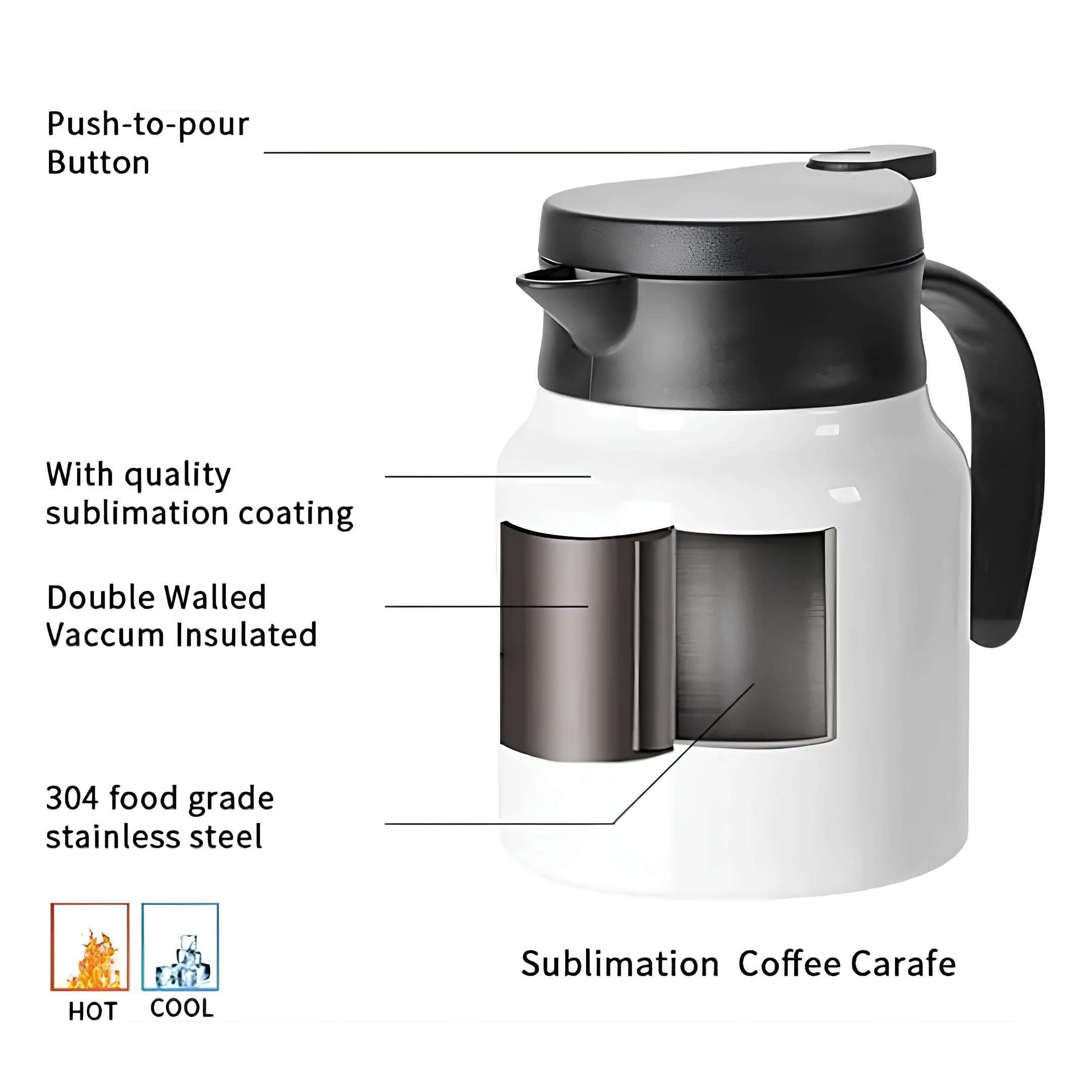 Vendly Teapot With Steel Infuser 1000Ml | Insulated Thermosteel Carafe With Handle | Bpa-Free, Keeps Drinks Hot & Cold For Home